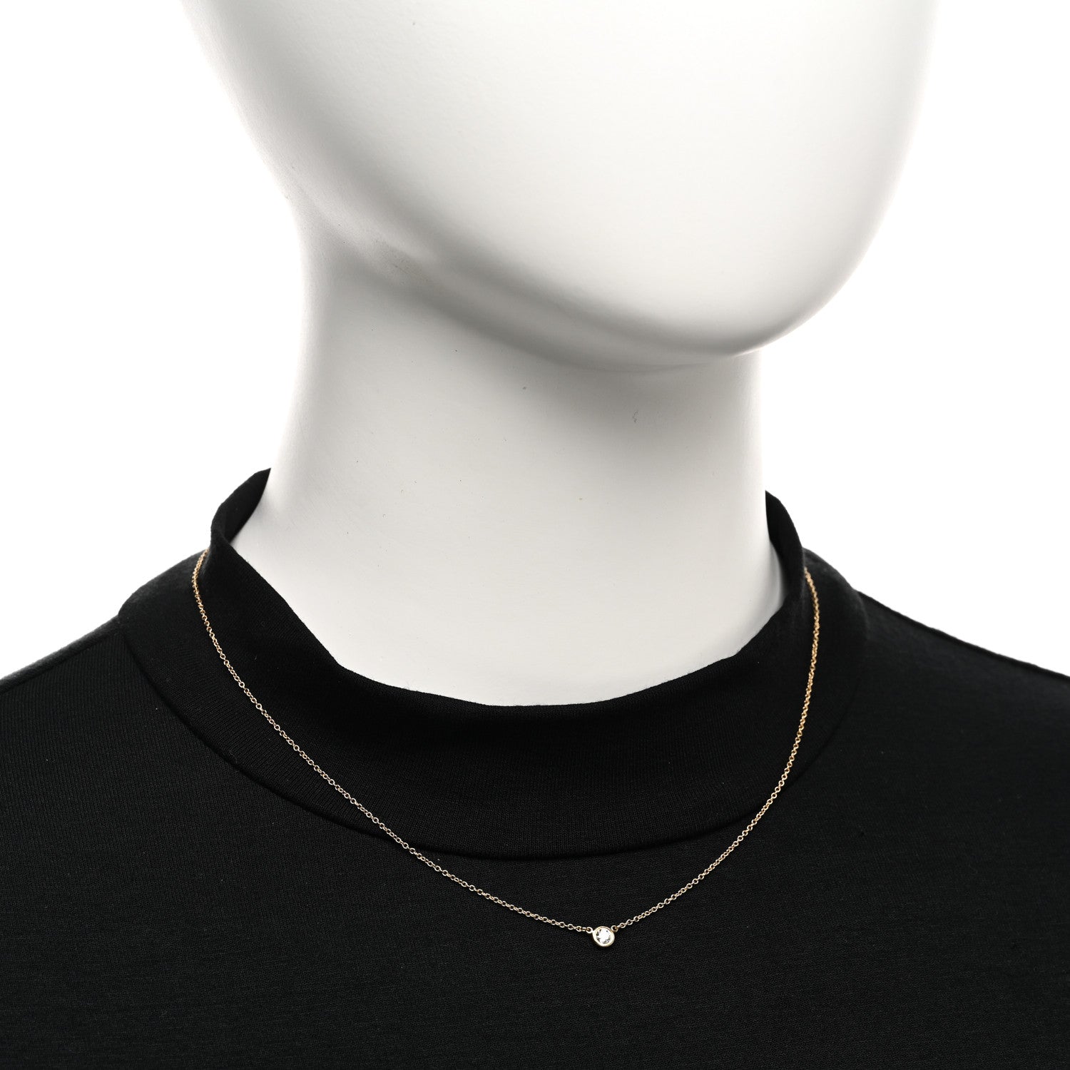 Tiffany 18K Yellow Gold Diamond .12ct Elsa Peretti Diamonds by the Yard Pendant Necklace 2 of 5