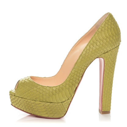 Christian Louboutin Watersnake Bambou 140 Pumps 37.5 Chartreuse 1 of 7
