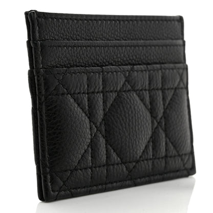 Christian Dior Supple Calfskin Cannage Caro Freesia Card Holder Black 3 of 8