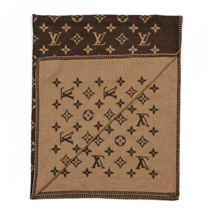 Louis Vuitton Wool Cashmere Neo Monogram Blanket Marron 2 of 3