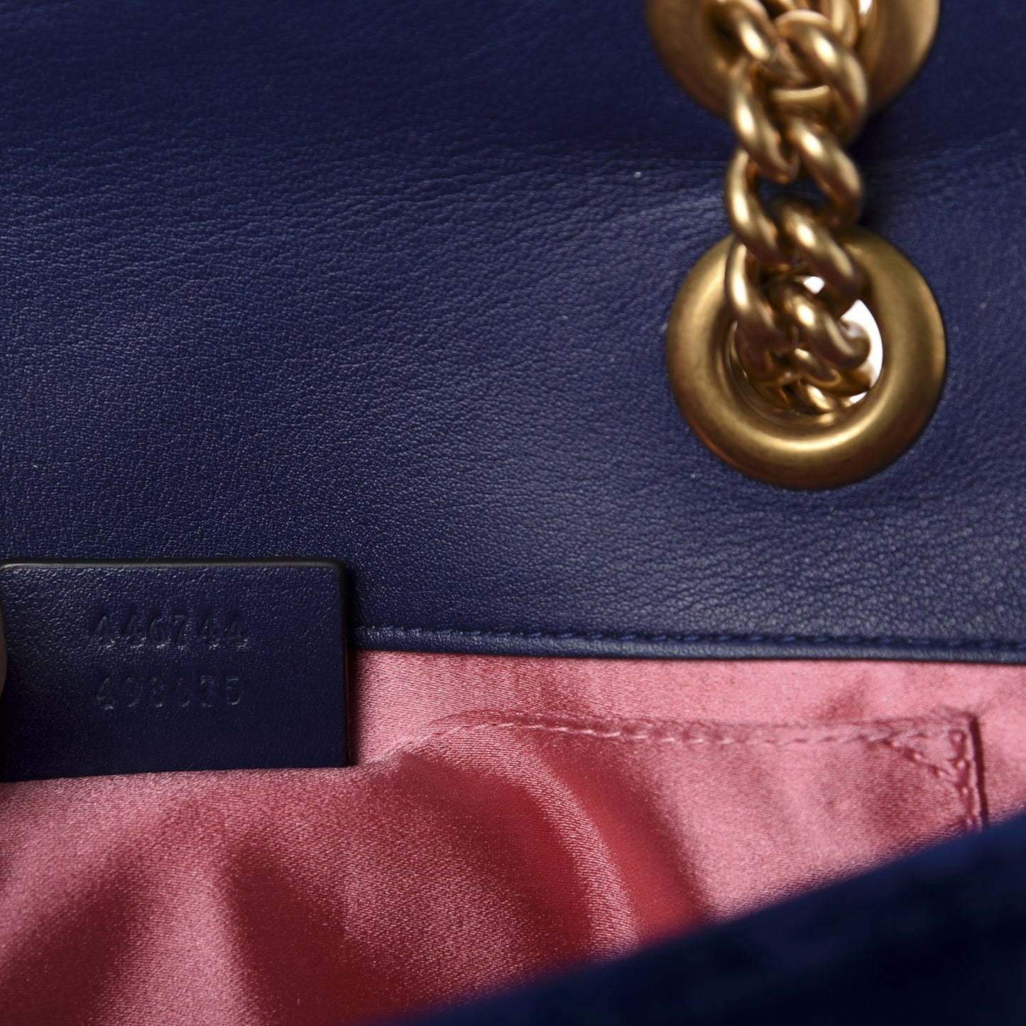Velvet Matelasse Mini GG Marmont Shoulder Bag Cobalt Blue