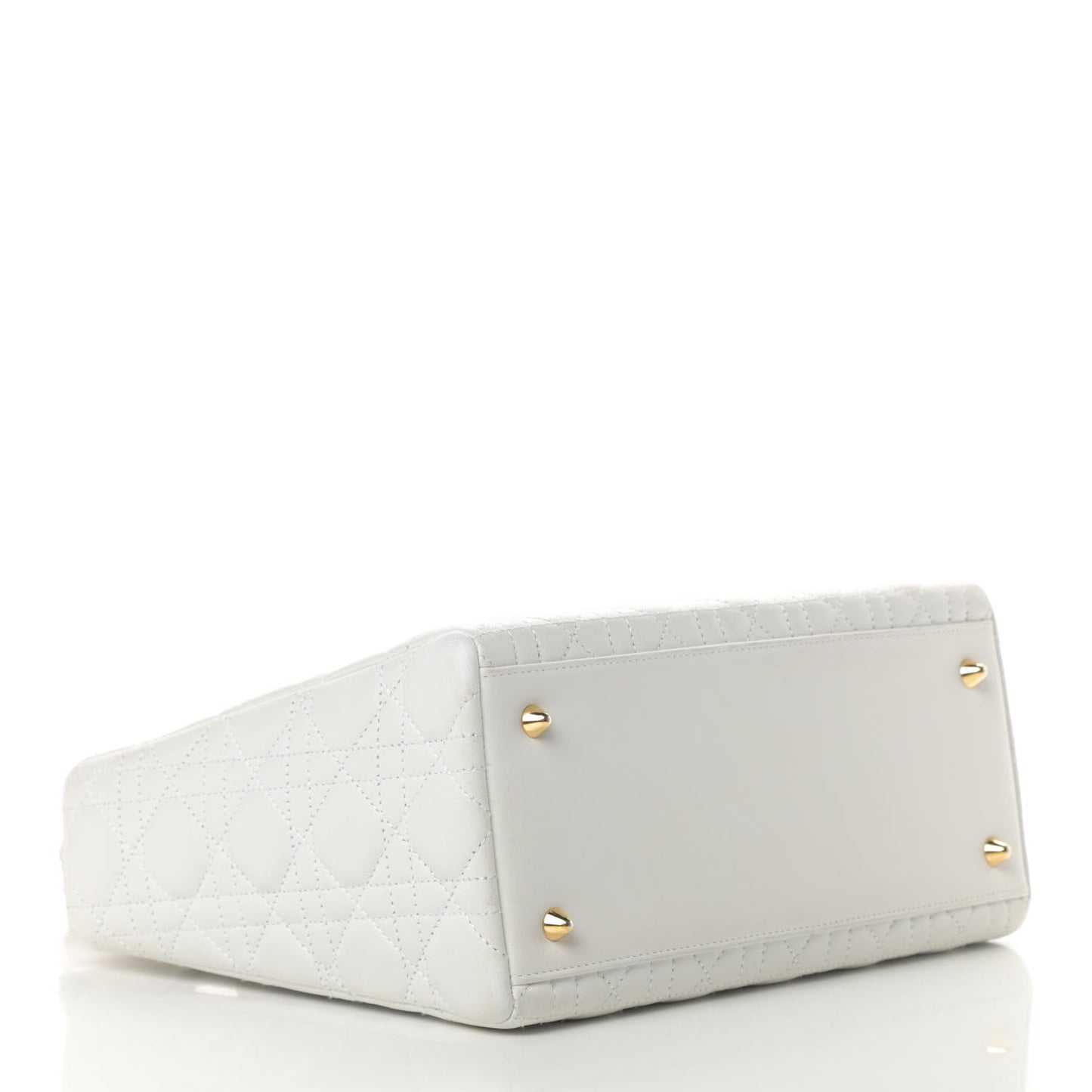 Lambskin Cannage Medium Lady Dior White