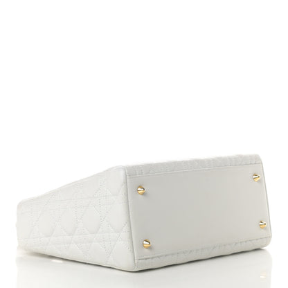 Christian Dior Lambskin Cannage Medium Lady Dior White 4 of 17