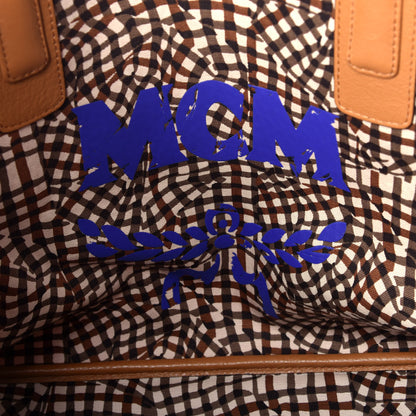 MCM Visetos Medium Liz Reversible Shopper Tote Cognac 11 of 16