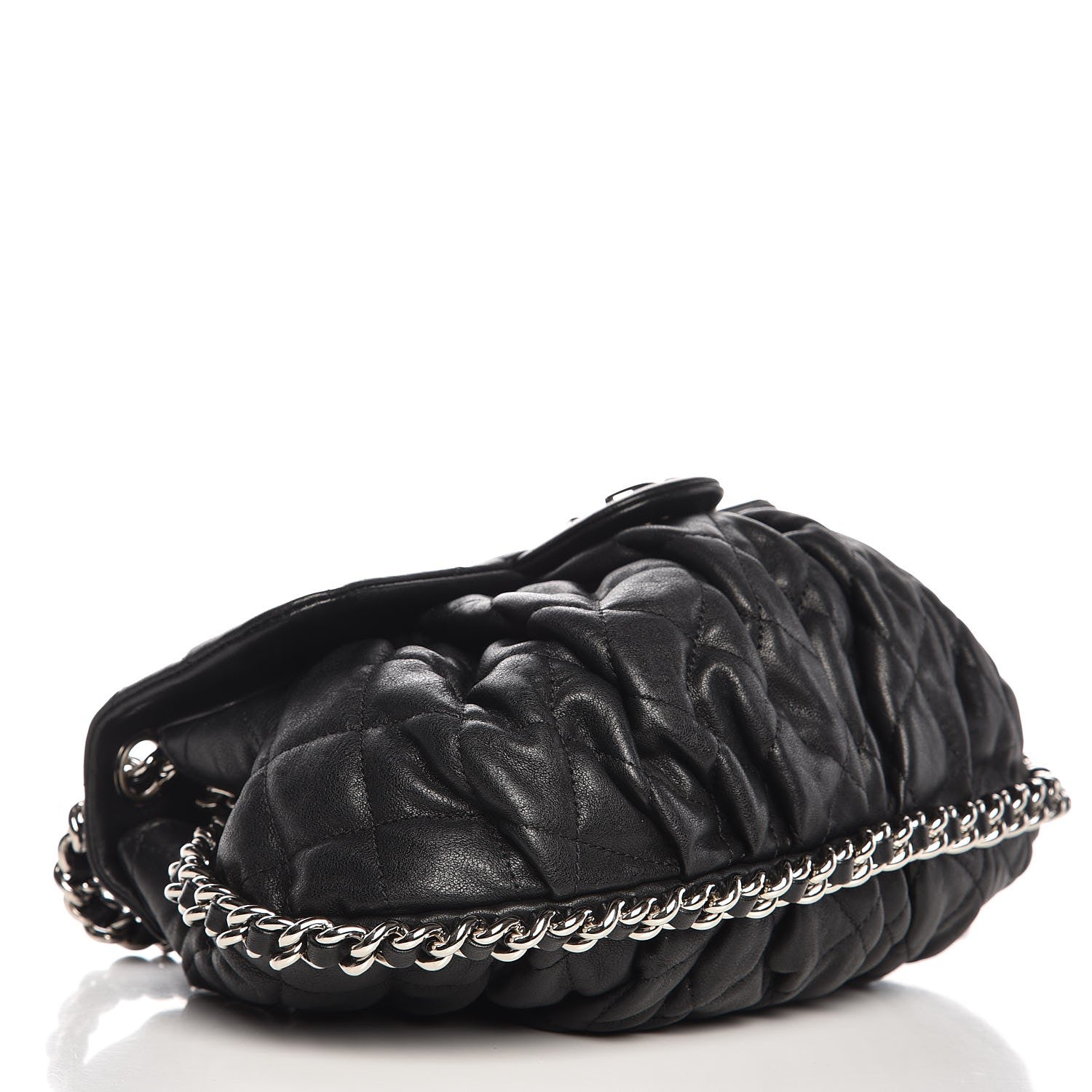 Chanel Washed Lambskin Quilted Medium Chain Around Messenger Black 4 of 8