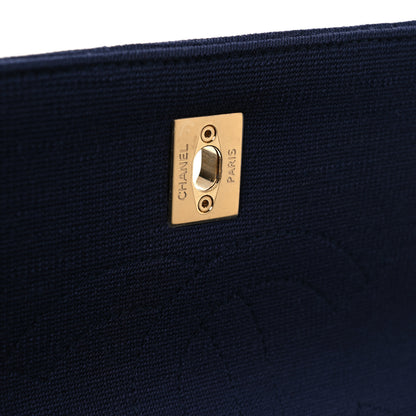 Chanel Jersey Chevron Quilted Small Trendy CC Dual Handle Flap Bag Navy Blue 13 of 15