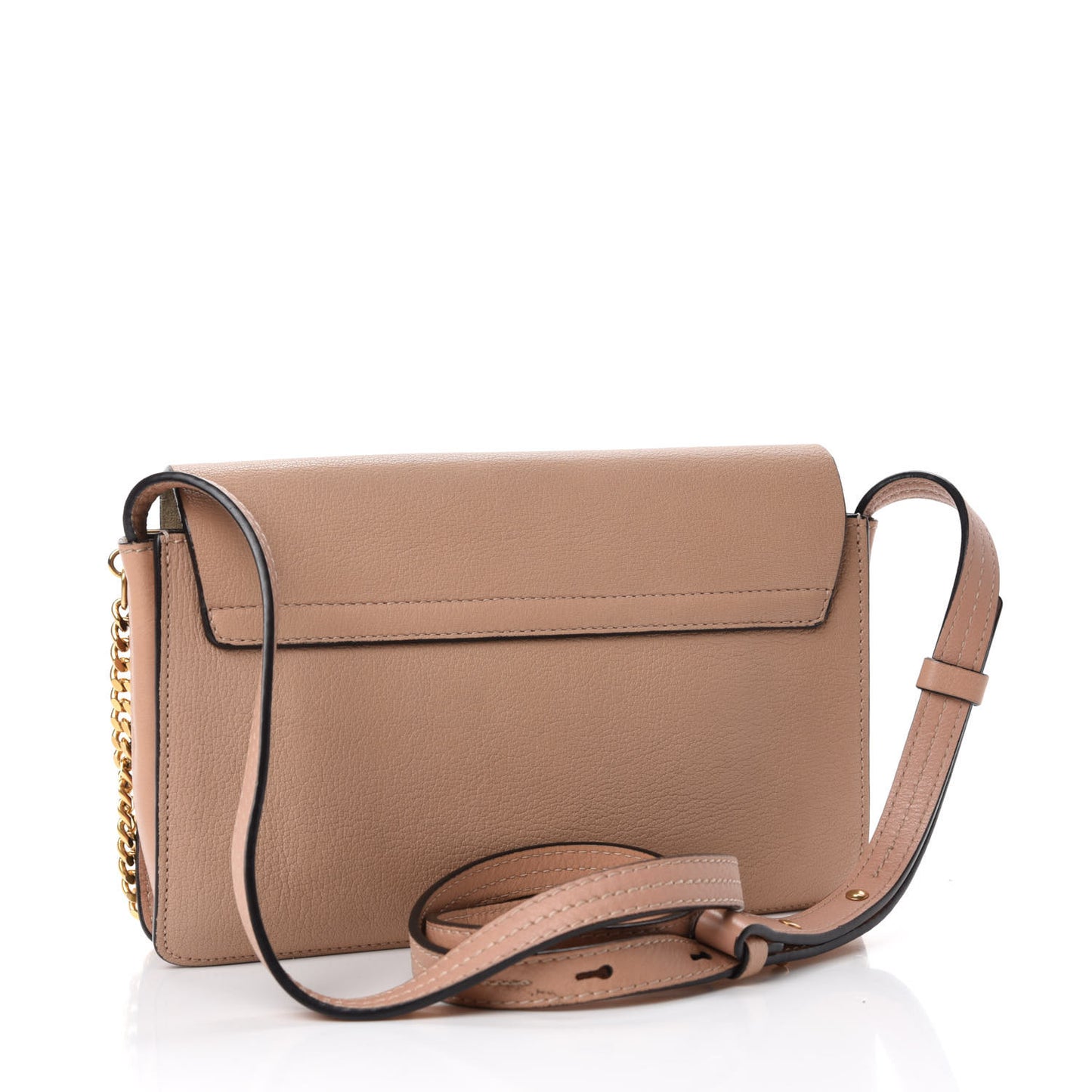 Goatskin Small Faye Shoulder Bag Biscotti Beige
