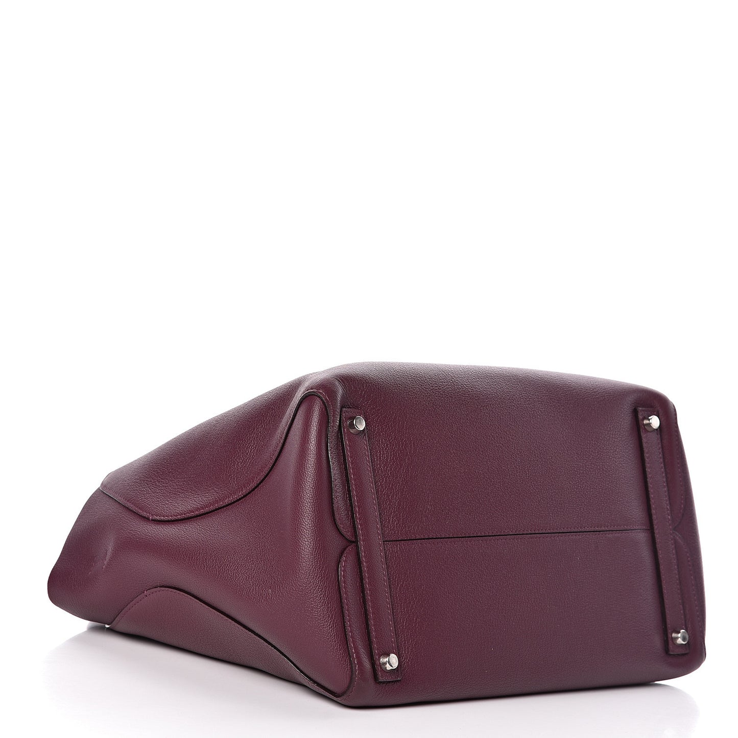 Supple Grained Calfskin Large Open Bar Tote Purple