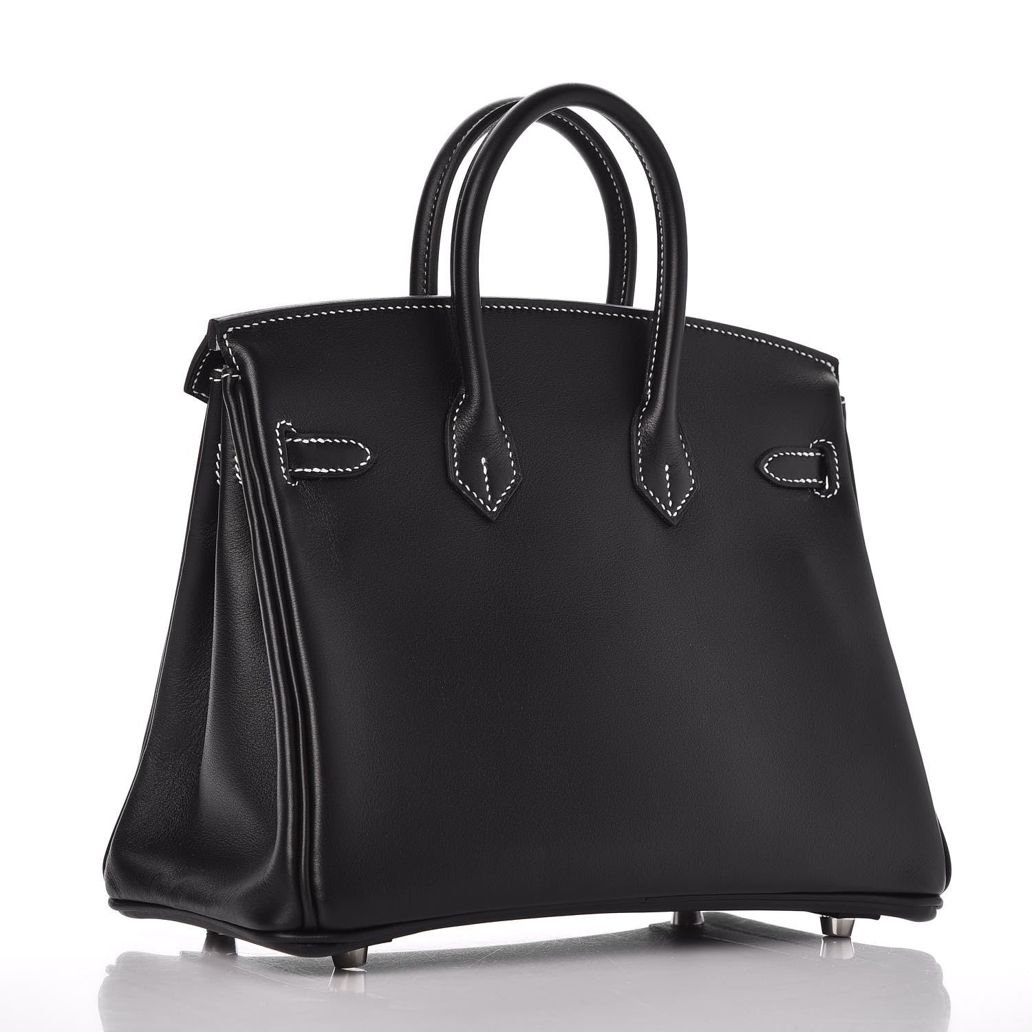 Hermes Swift Horseshoe Birkin 25 Black White 3 of 35