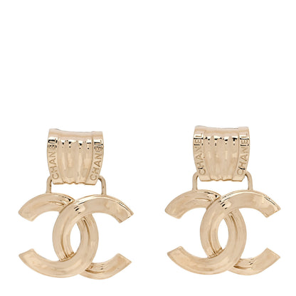 Chanel Metal CC Drop Earrings Gold 1 of 5