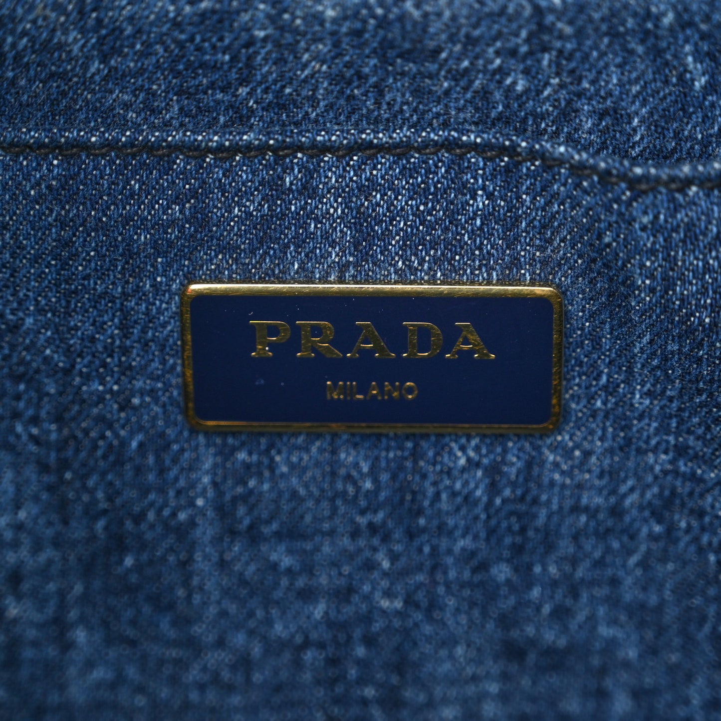 Denim Small Logo Tote Bleu