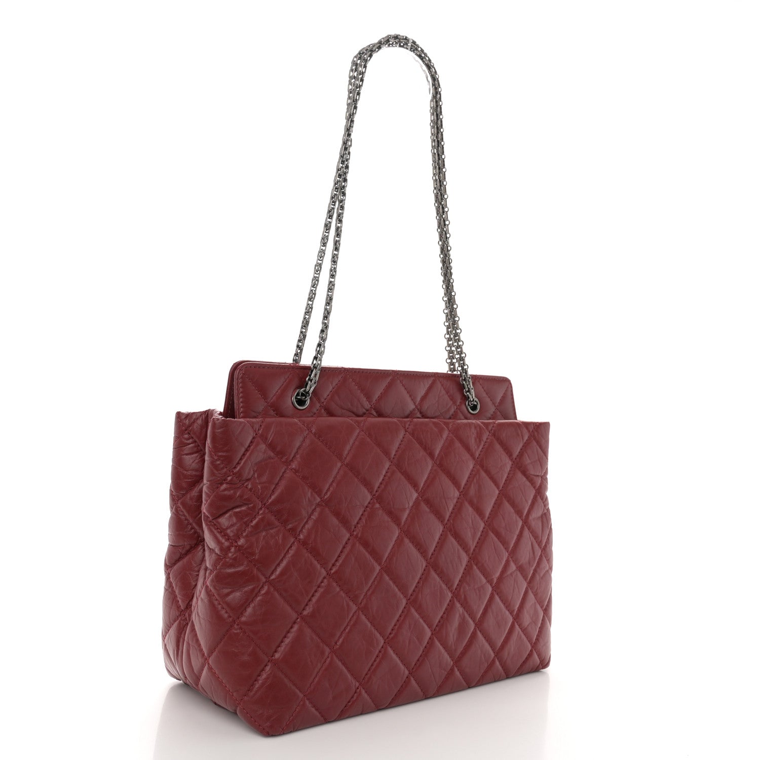 Chanel Aged Calfskin Quilted Reissue 2.55 Tote Red 3 of 12