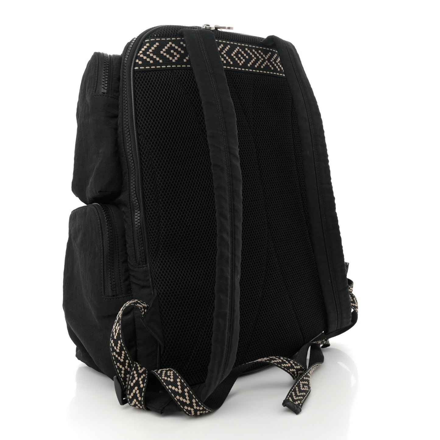 Nylon Twill 80s Logo Patch Backpack Black