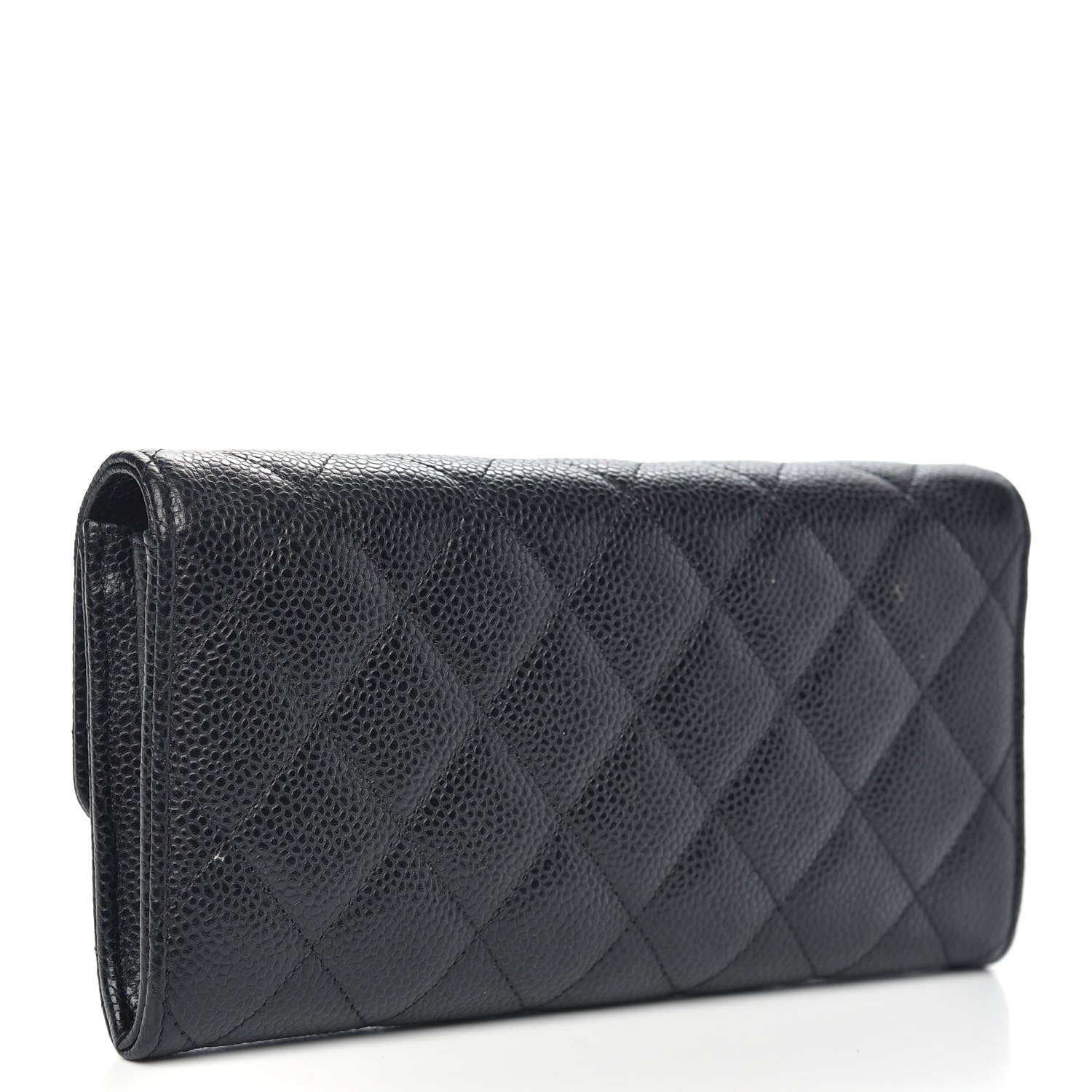 Chanel Caviar Quilted Large Gusset Flap Wallet Black 3 of 9