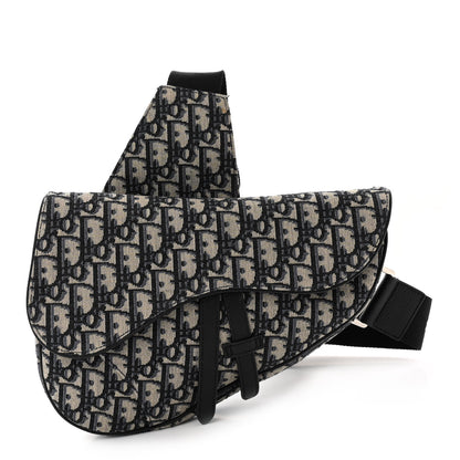 Christian Dior Oblique Mens Saddle Bag Blue 1 of 10