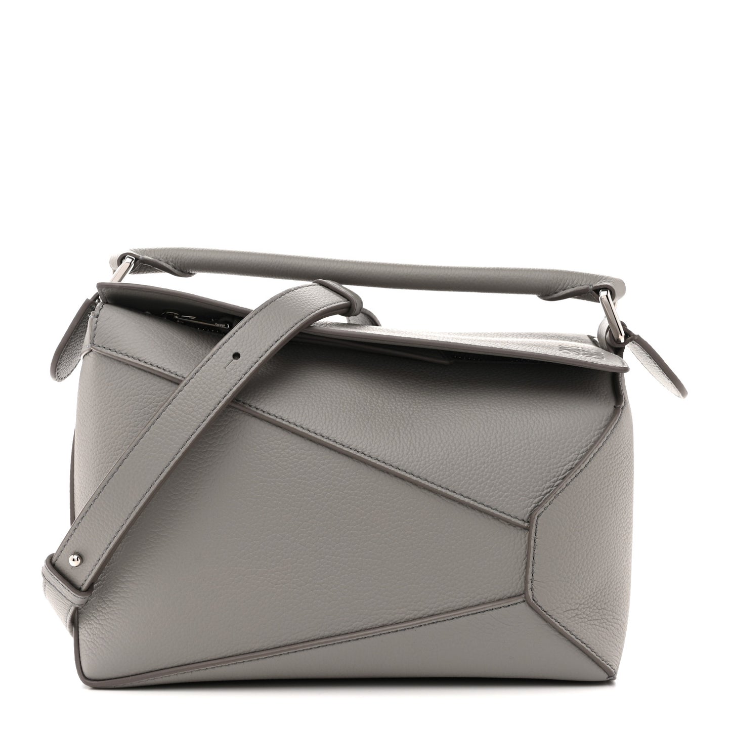 Soft Grained Calfskin Small Puzzle Edge Bag Pearl Grey