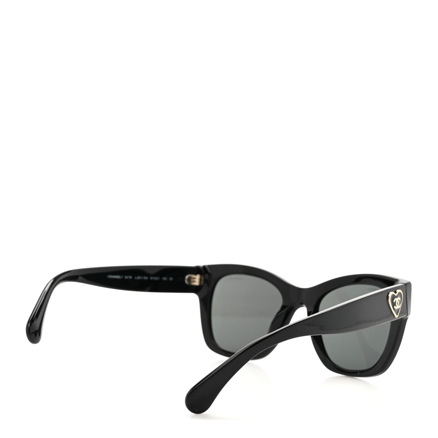 Chanel Acetate Square CC Heart Sunglasses 5478-A Black 4 of 8