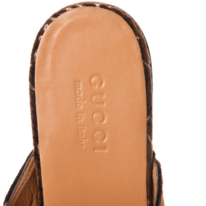 Gucci Velvet GG Monogram Mens Princetown Slippers 7 Brown 7 of 9