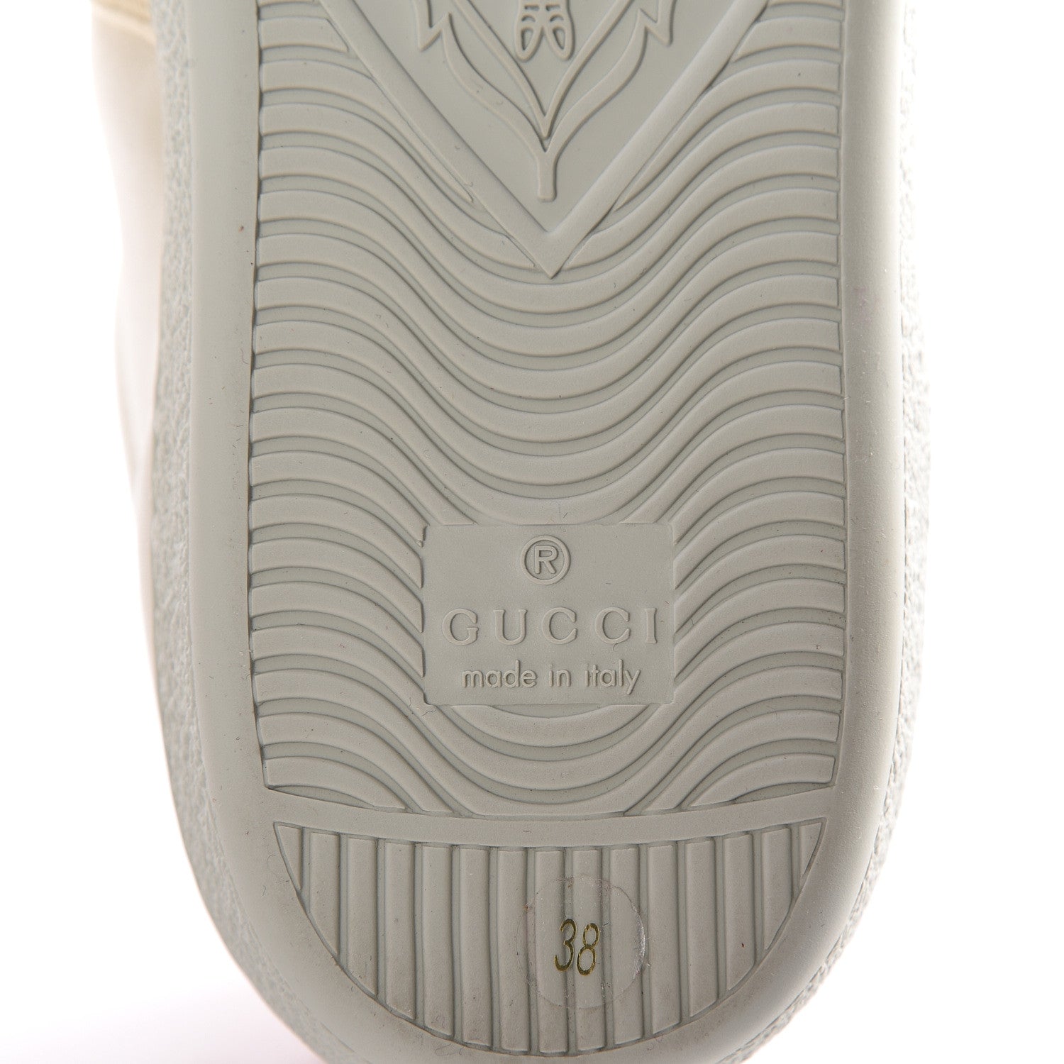 Gucci Calfskin Stripe Womens New Ace Sneakers 38 New Mystic White Ecru Red Flame 11 of 12