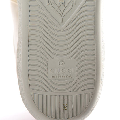 Gucci Calfskin Stripe Womens New Ace Sneakers 38 New Mystic White Ecru Red Flame 11 of 12