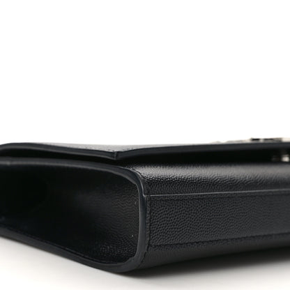 Saint Laurent Grain De Poudre Monogram Cassandre Clutch Black 7 of 9