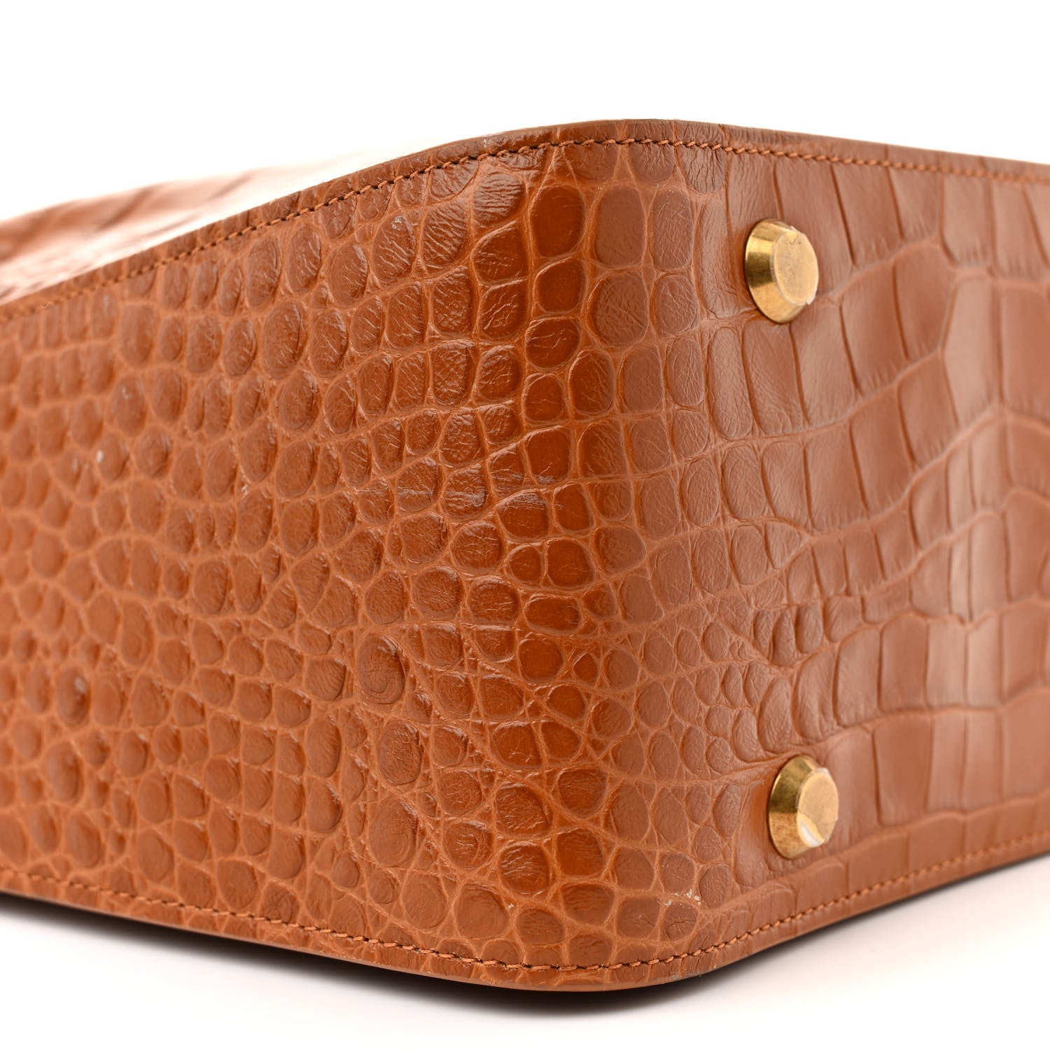 Balenciaga Extra Supple Calfskin Crocodile Embossed Small Tool 2.0 North-South Tote Camel 10 of 15