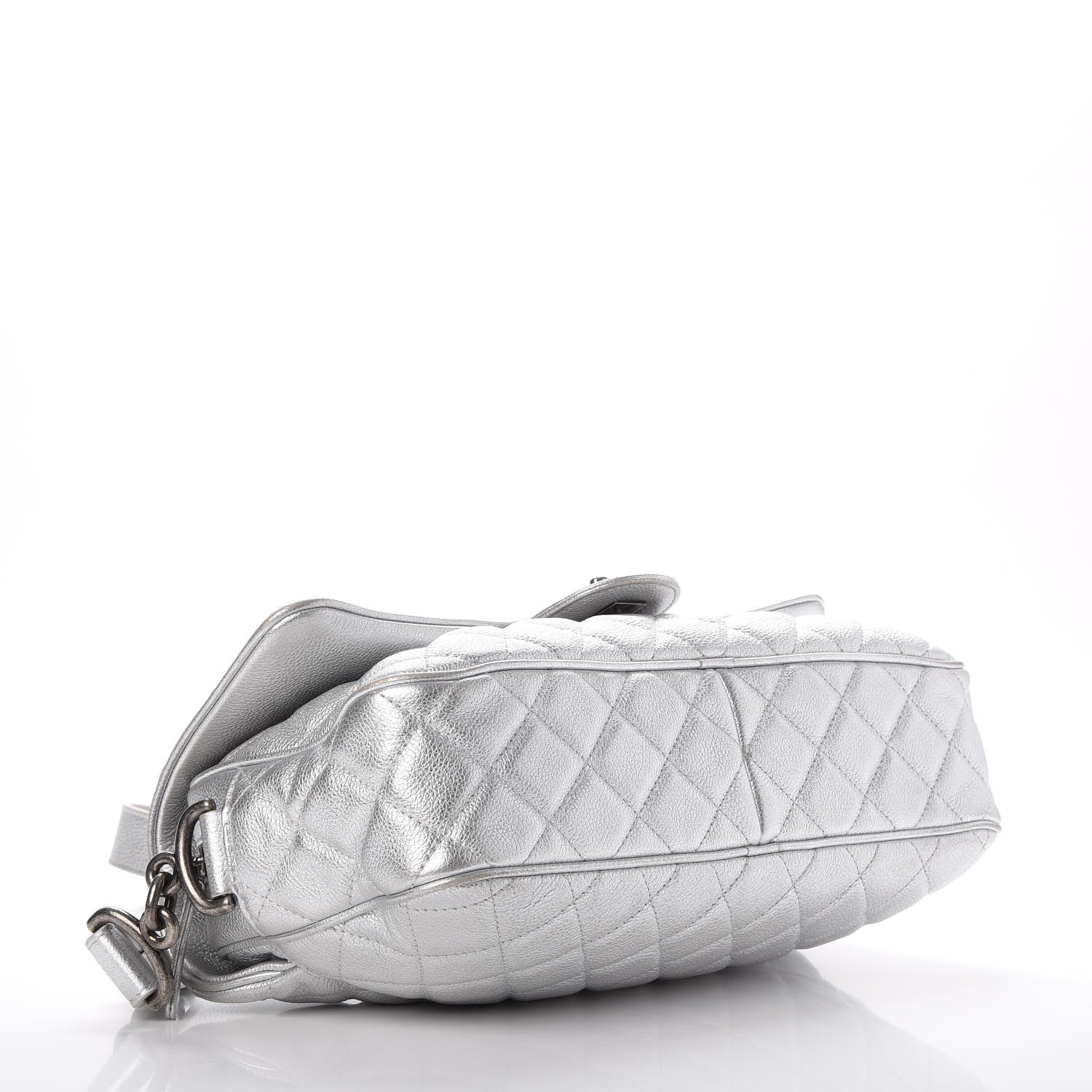 Chanel Metallic Calfskin Quilted Medium Casual Rock Flap Silver 4 of 15