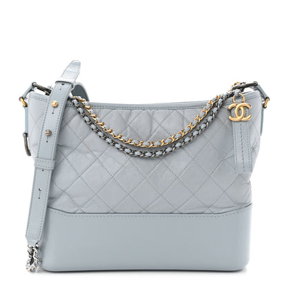 Chanel Aged Calfskin Quilted Medium Gabrielle Hobo Light Blue 1 of 10