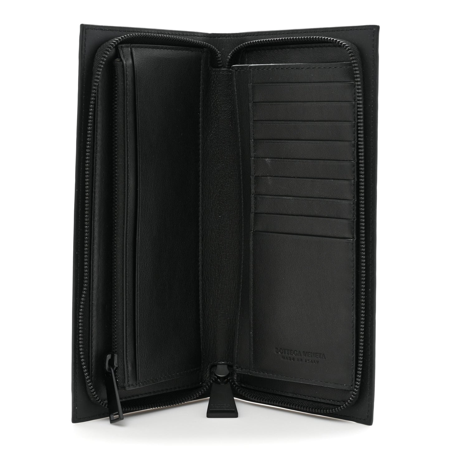 Nappa Intrecciato Zip Wallet Black