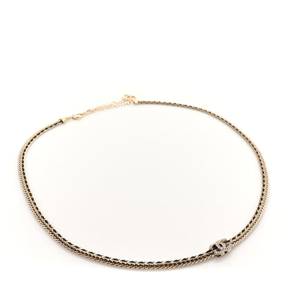 Chanel Lambskin Crystal Chain CC Fancy Belt 75 30 Gold Black 1 of 4