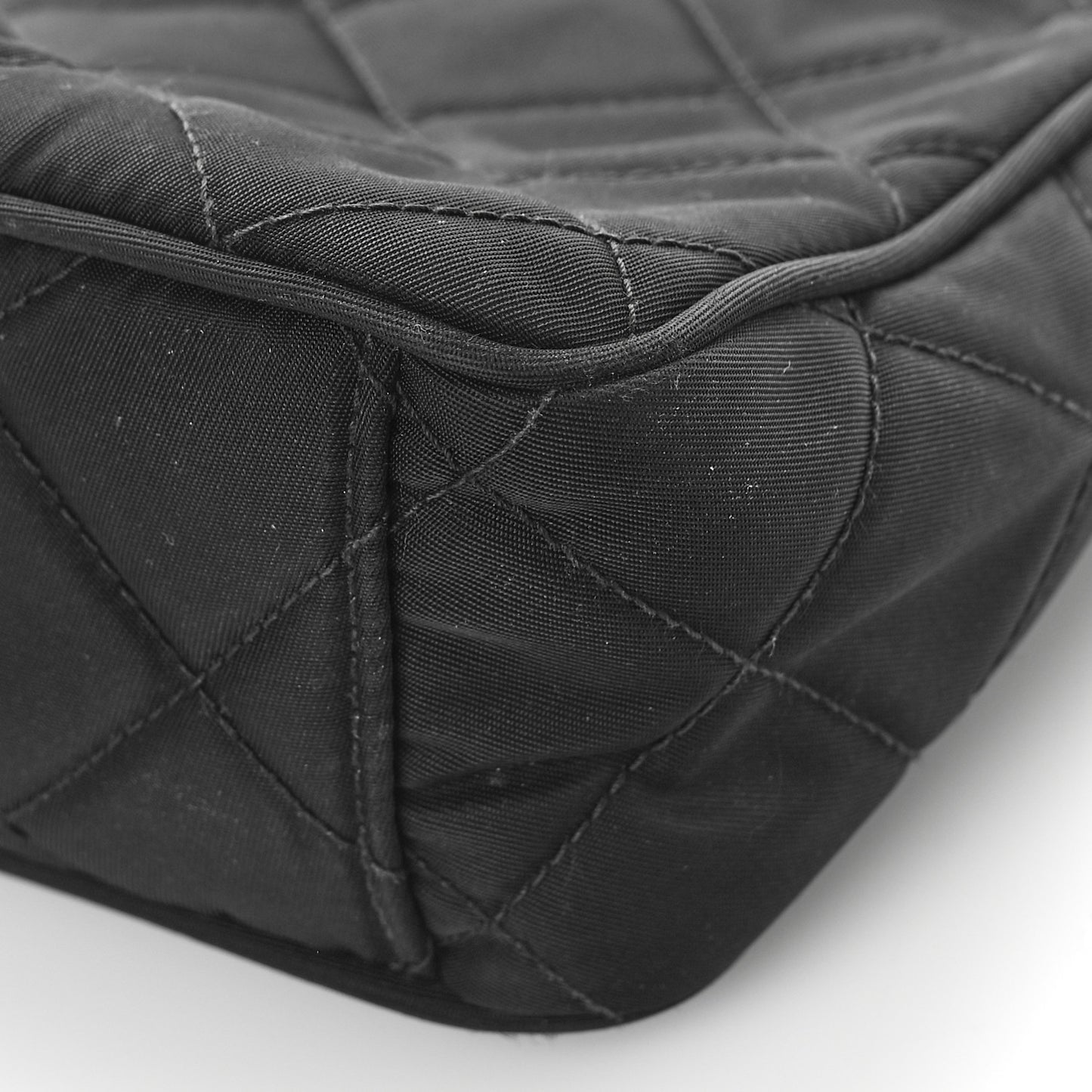 Nylon Tessuto Impuntu Quilted Crossbody Bag Black