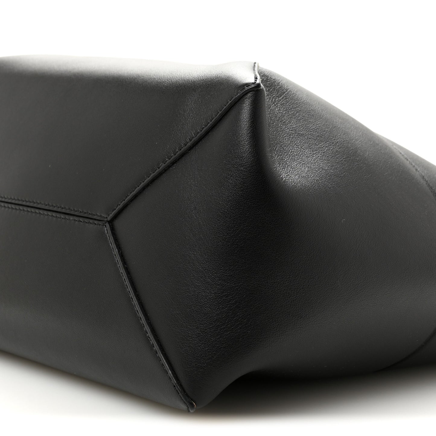 Shiny Calfskin Large  Puzzle Fold Tote Warm Desert Black