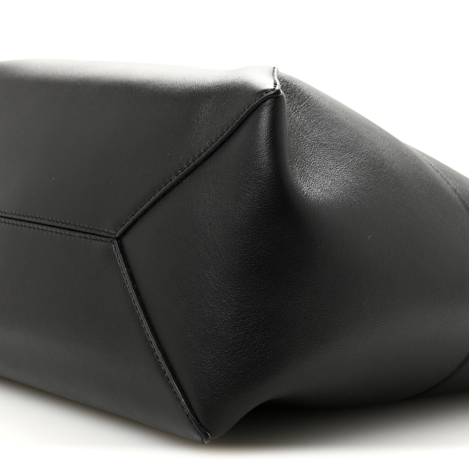 Loewe Shiny Calfskin Large  Puzzle Fold Tote Warm Desert Black 10 of 10
