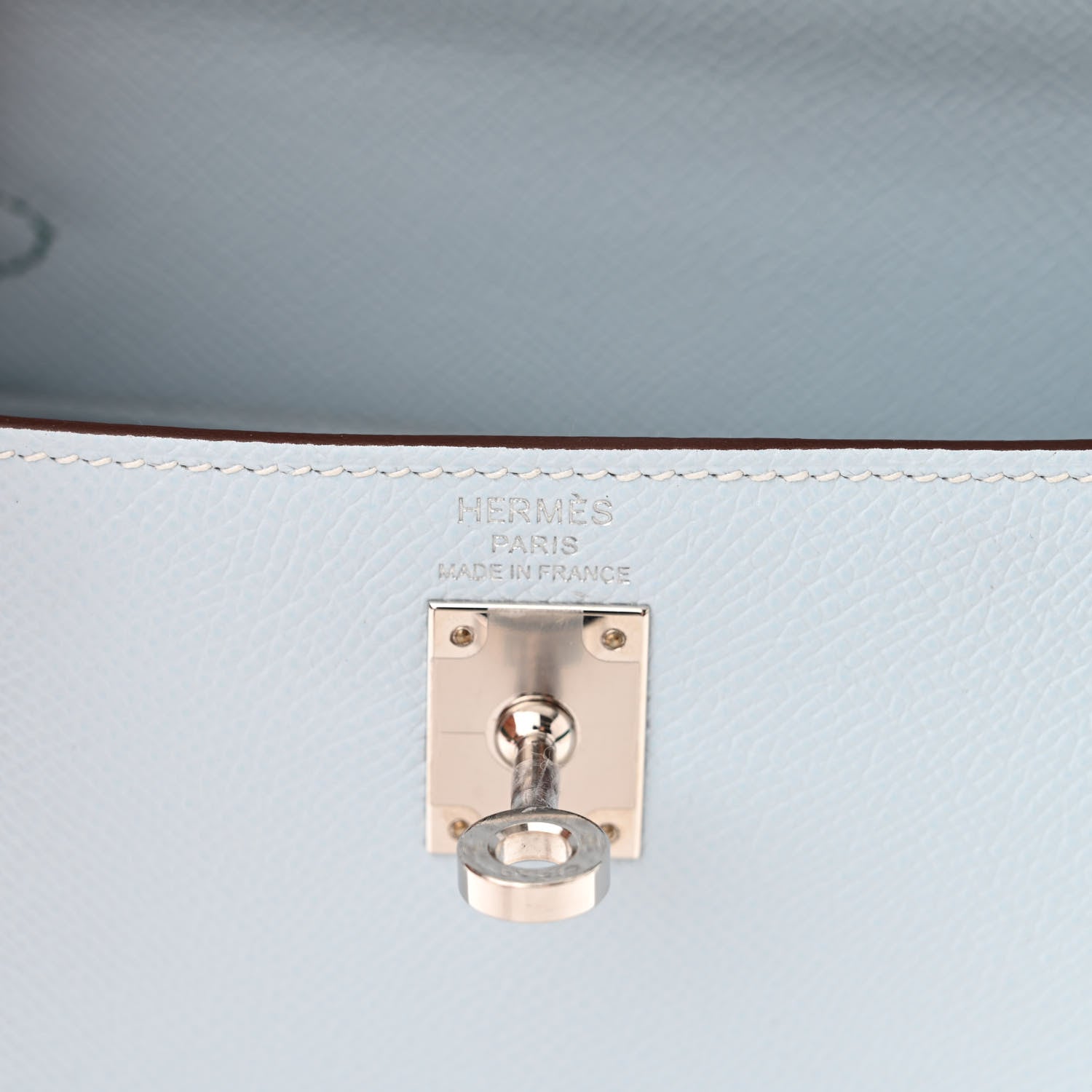 Hermes Epsom Tri-Color Kelly Sellier 25 Bleu Brume Vert Jade Gold 6 of 13