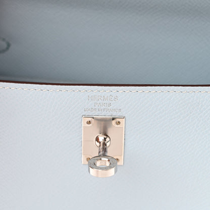 Hermes Epsom Tri-Color Kelly Sellier 25 Bleu Brume Vert Jade Gold 6 of 13