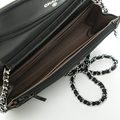 Chanel Lambskin Quilted Wallet On Chain WOC Black 5 of 8