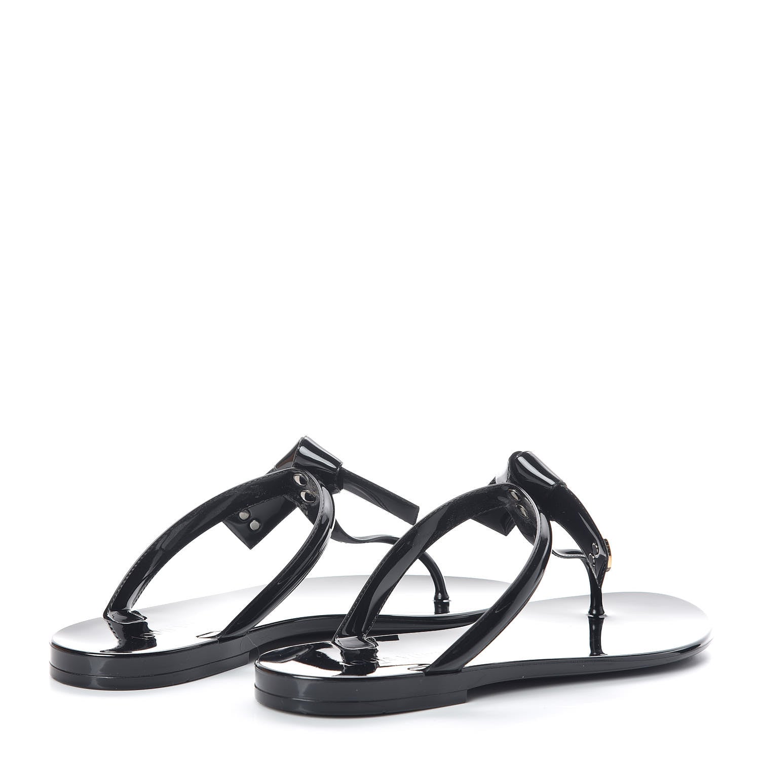 Louis Vuitton Patent Seastar Thong Sandals 38 Black 4 of 10