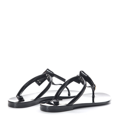 Louis Vuitton Patent Seastar Thong Sandals 38 Black 4 of 10