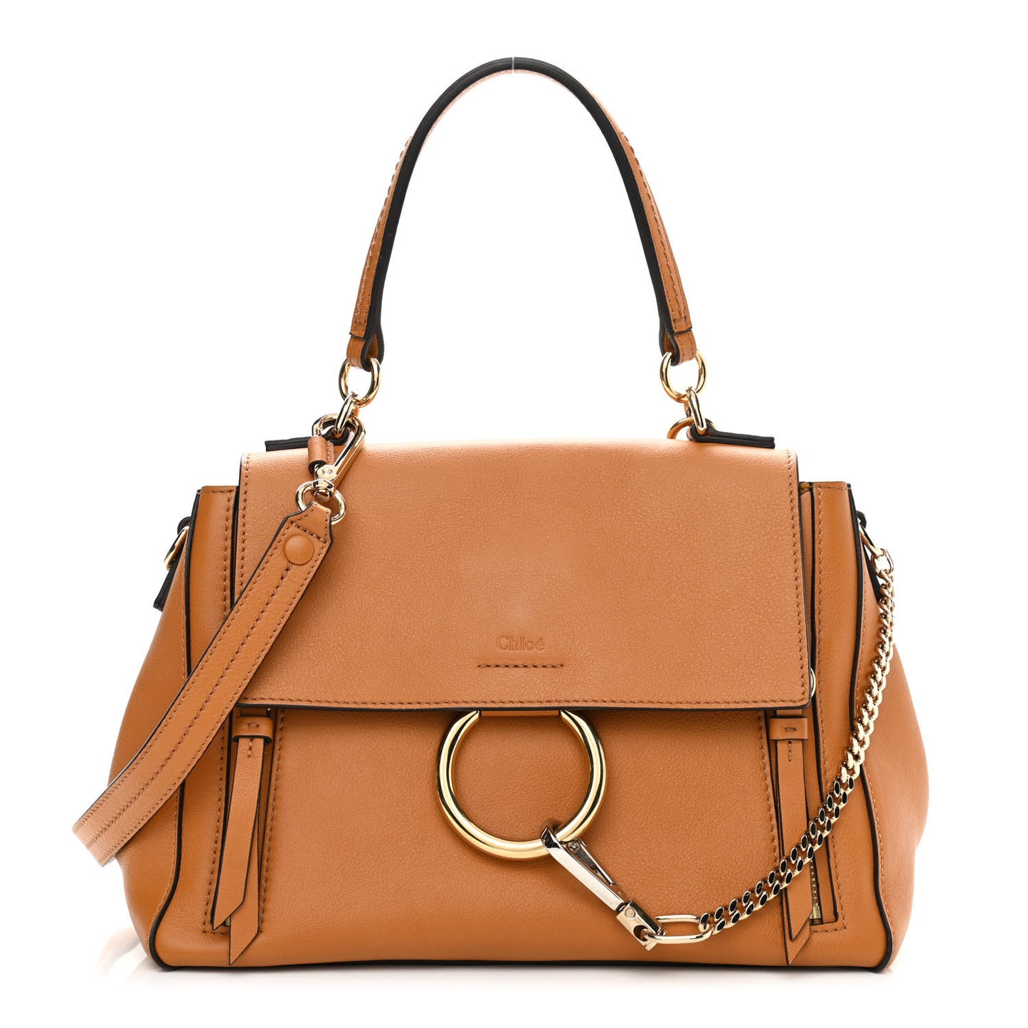 Calfskin Small Faye Day Shoulder Bag Tan