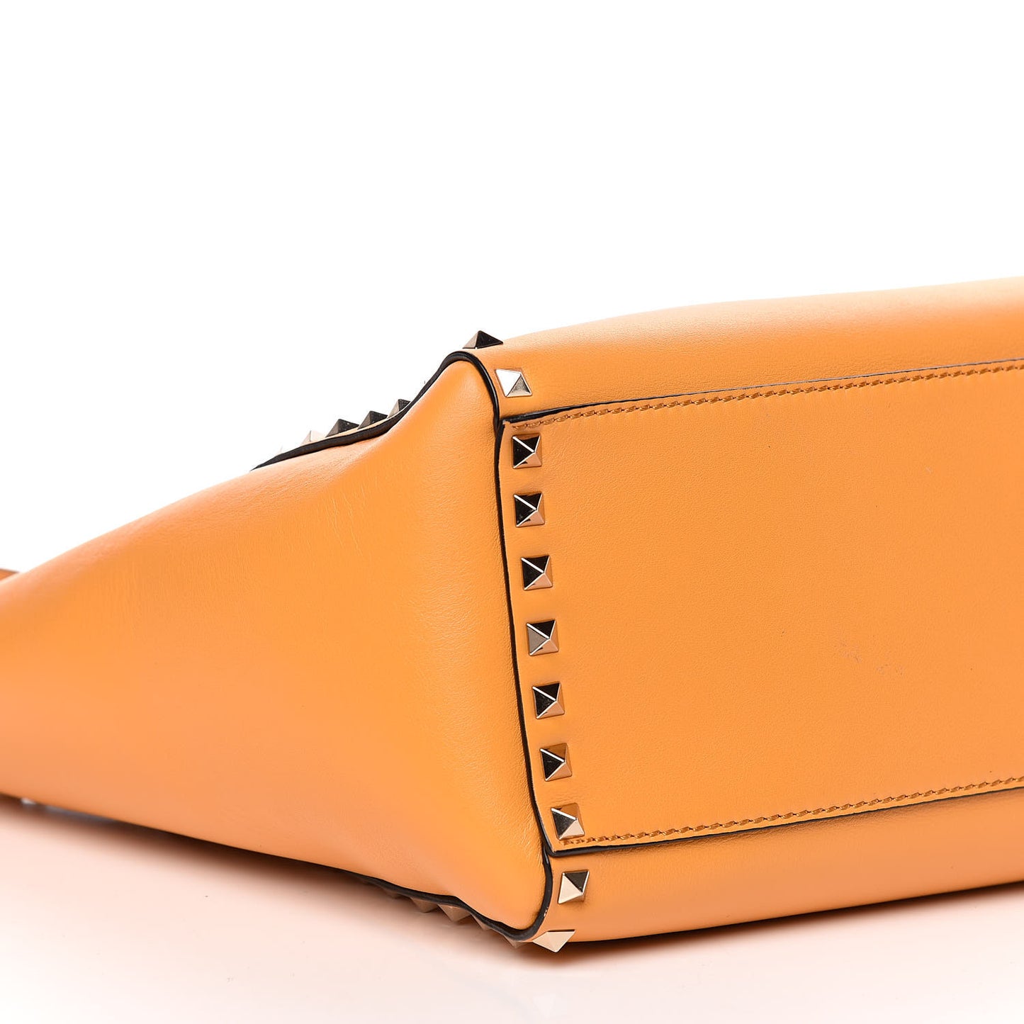 Vitello Rockstud Double Handle Tote Mandarin Sorbet