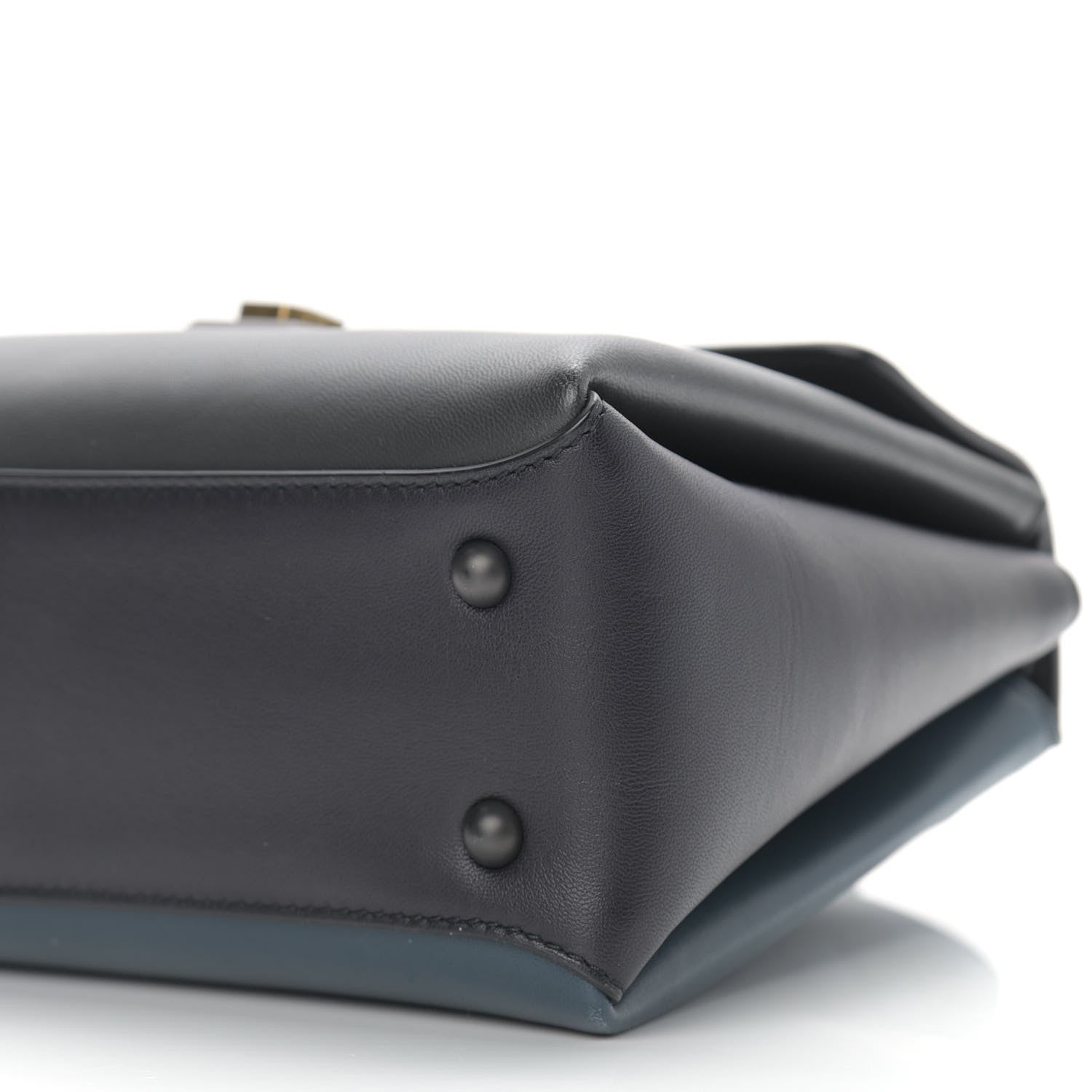 Bottega Veneta Nappa Small Bicolor Piazza Bag Ferro Gray Denim 9 of 12