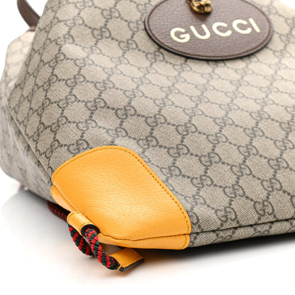 Gucci GG Supreme Monogram Neo Vintage Drawstring Backpack Beige New Acero Crop 9 of 10
