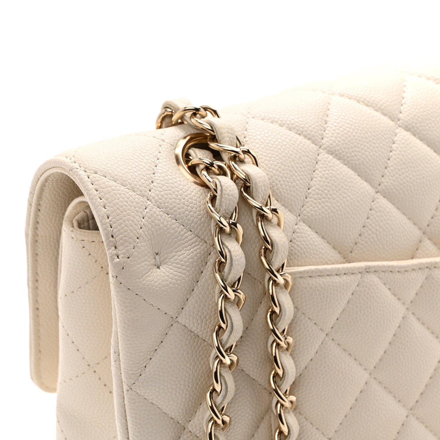 Chanel Caviar Quilted Medium Double Flap White 12 of 12