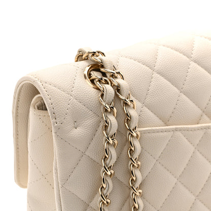 Chanel Caviar Quilted Medium Double Flap White 12 of 12