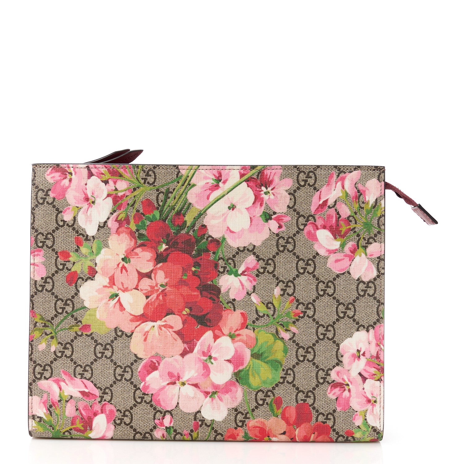 Gucci GG Supreme Monogram Blooms Large Cosmetic Case Beige Multicolor Dry Rose 1 of 14