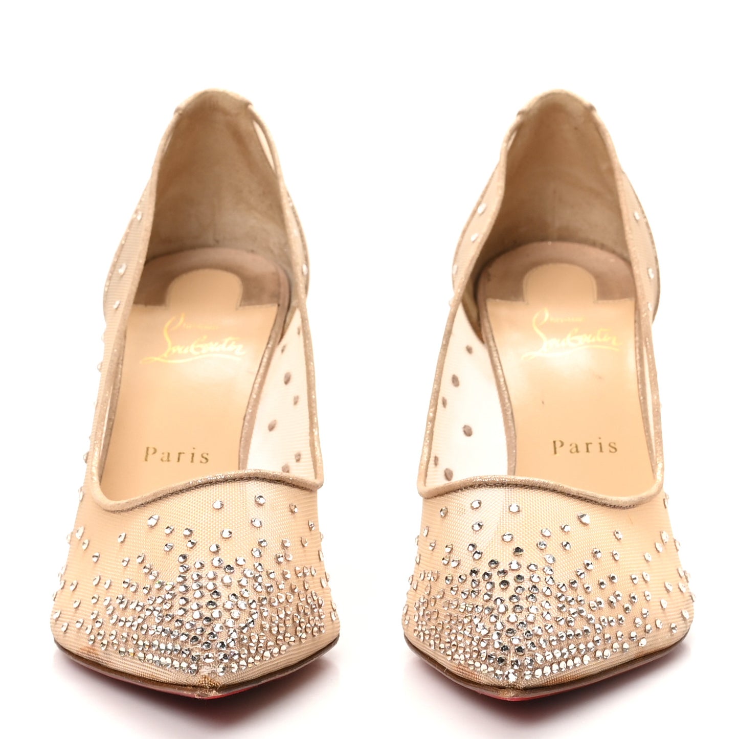 Suede Lame Crystal Strass Follies 85 Pumps 40 Light Silk