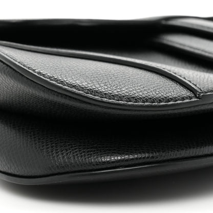 Christian Dior Grained Calfskin Mini Saddle Bag Black 9 of 10