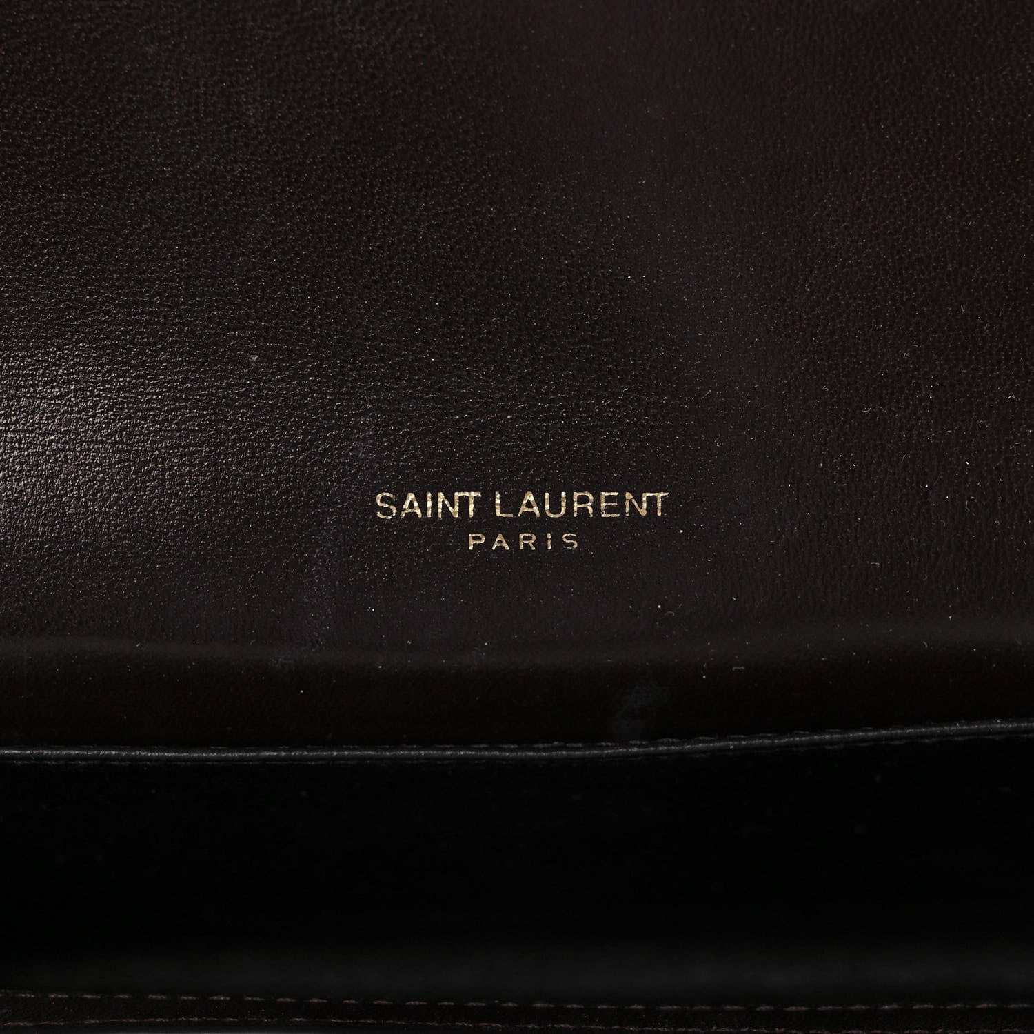 Saint Laurent Calfskin Crocodile Embossed Monogram Uptown Chain Wallet Fondente 5 of 11
