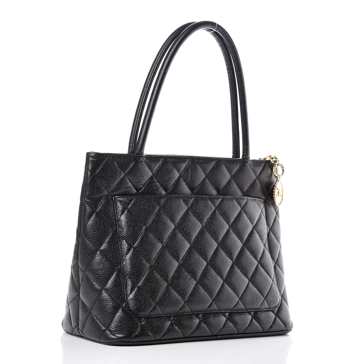 Caviar Quilted Medallion Tote Black