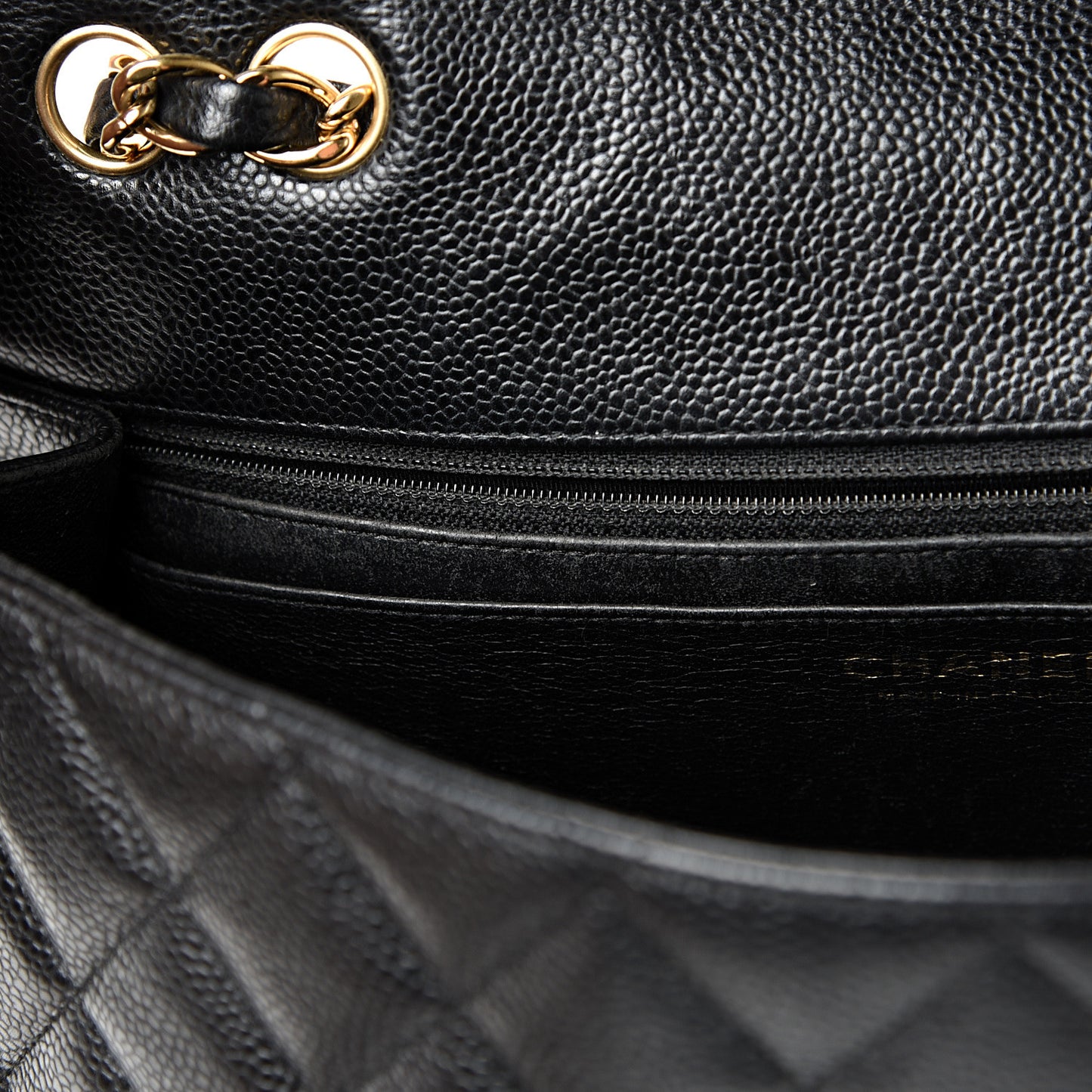 Caviar Quilted Jumbo Single Flap Black